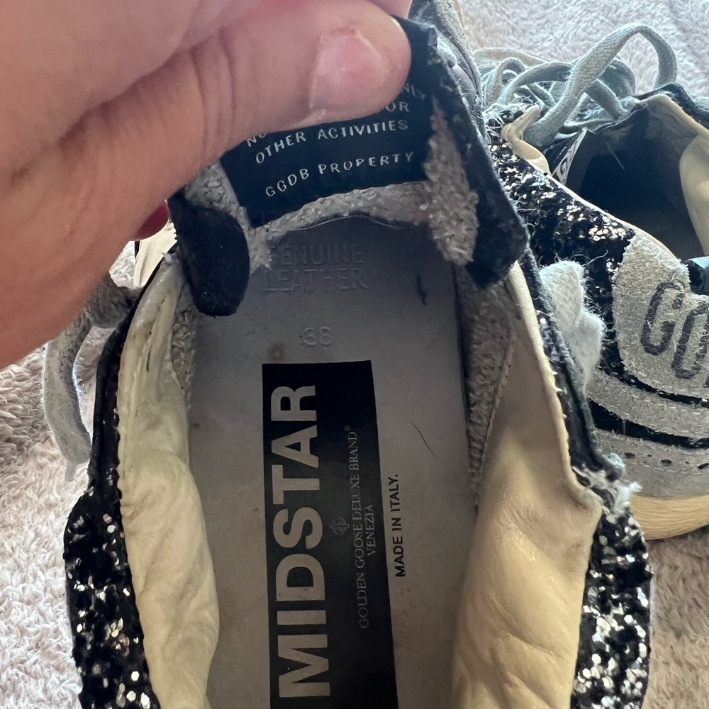 Golden Goose Black and Gray Mid Star Sneakers - Picture 8 of 8